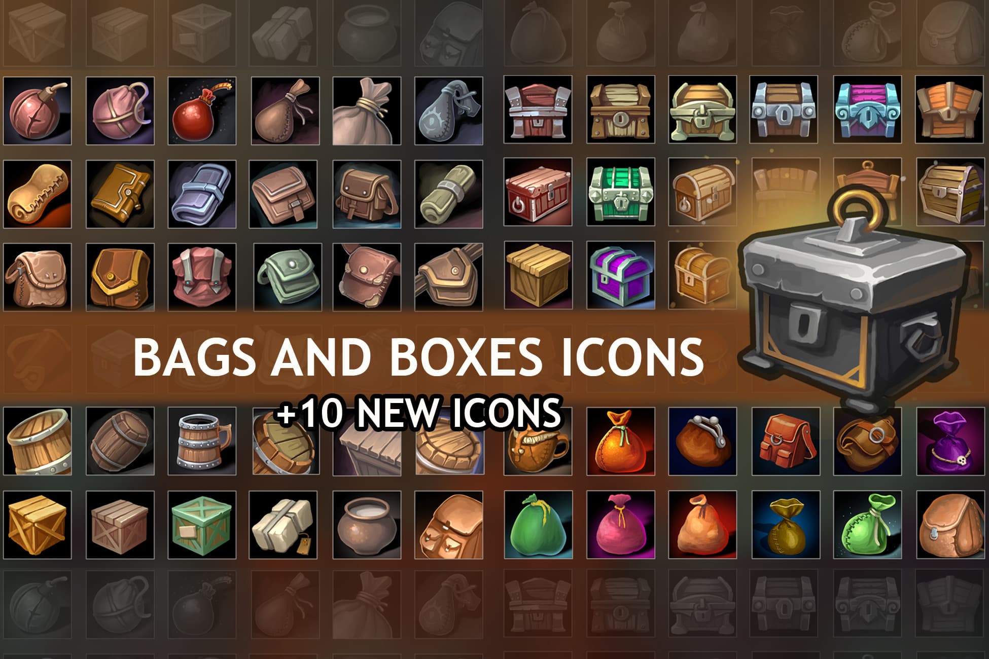 Bags And Boxes Icons