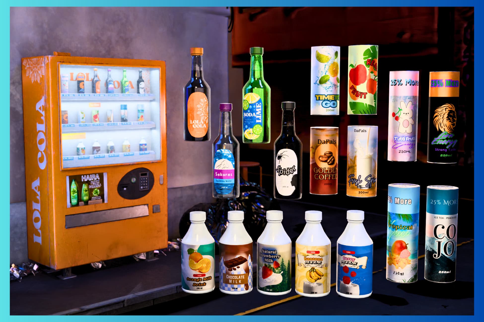Vending Machine with Bottles and Cans