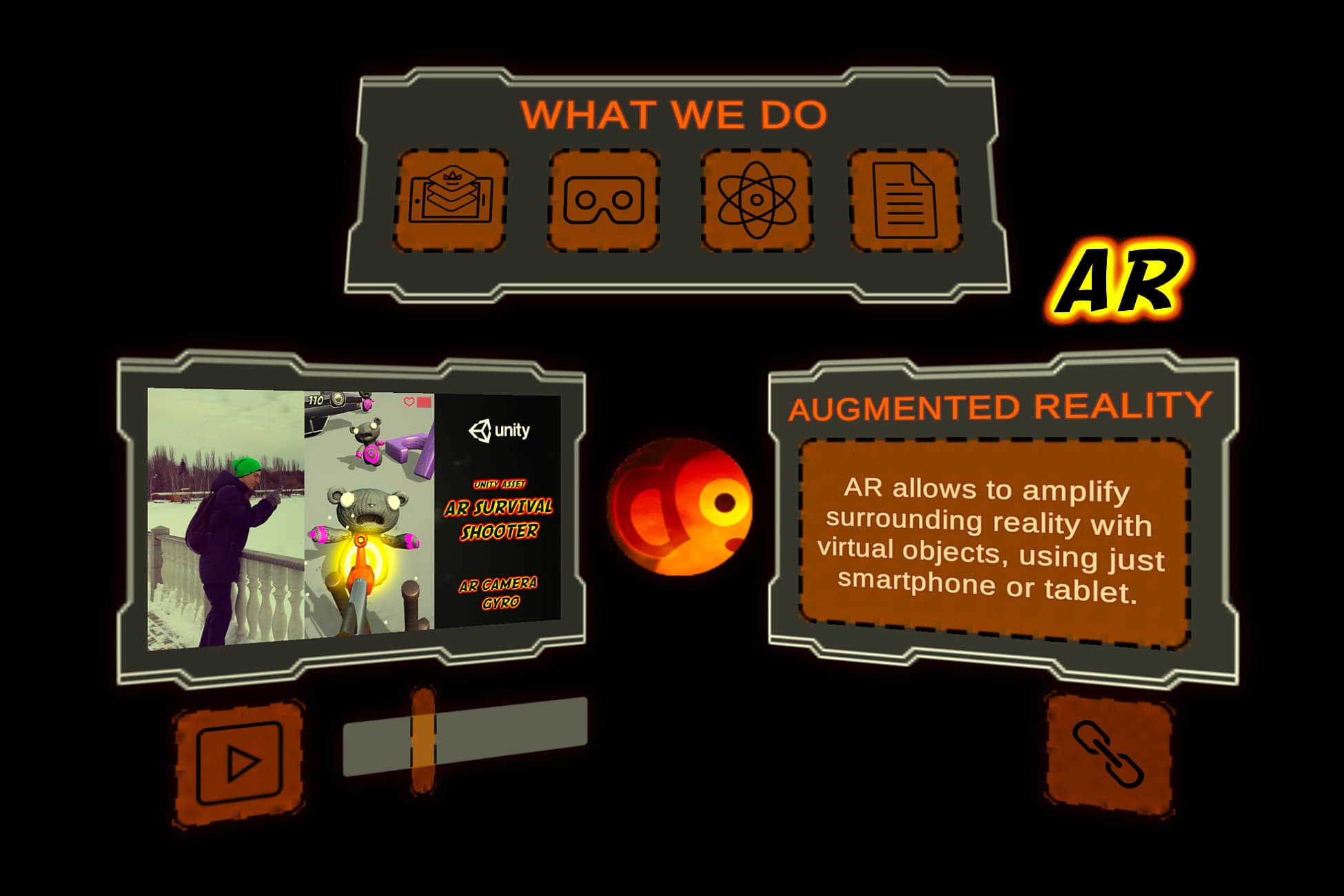 AR Business Card (Vuforia): Augmented Reality — AR Gallery — AR Menu