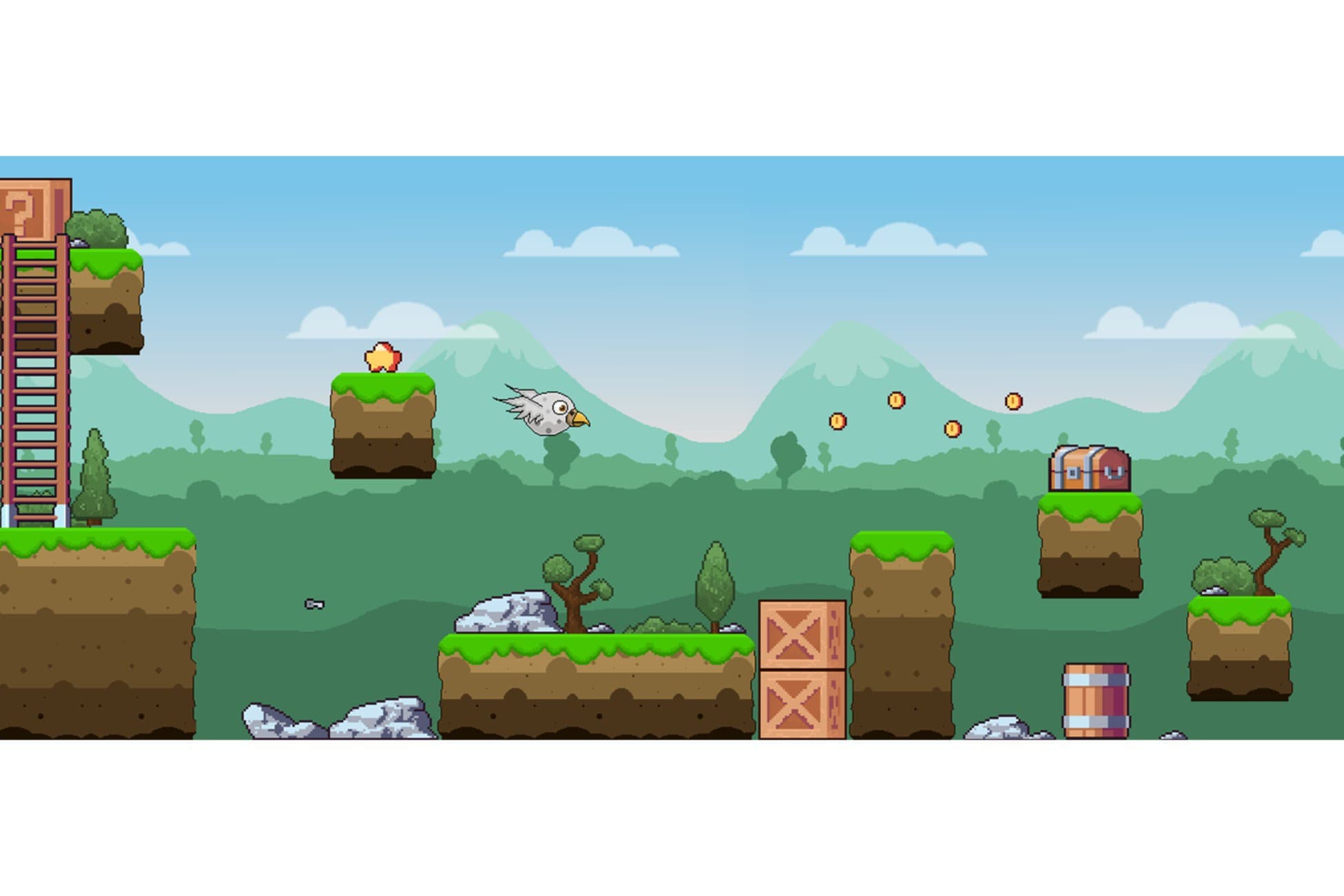 Platformer Tileset & Scrolling Background