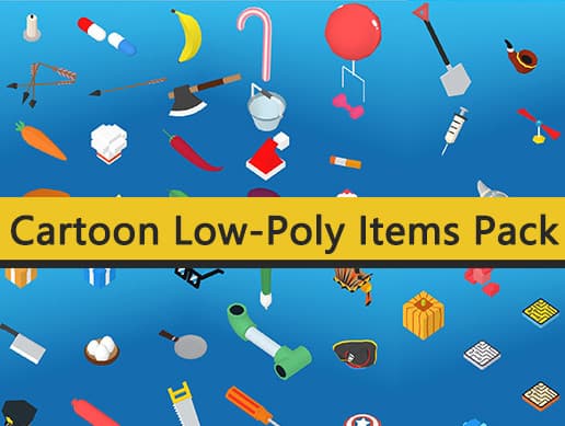 Cartoon Low-Poly Items Pack