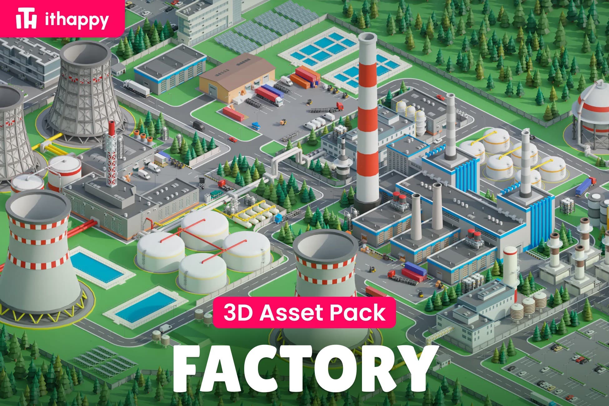 Factory - Low Poly 3D Models Pack