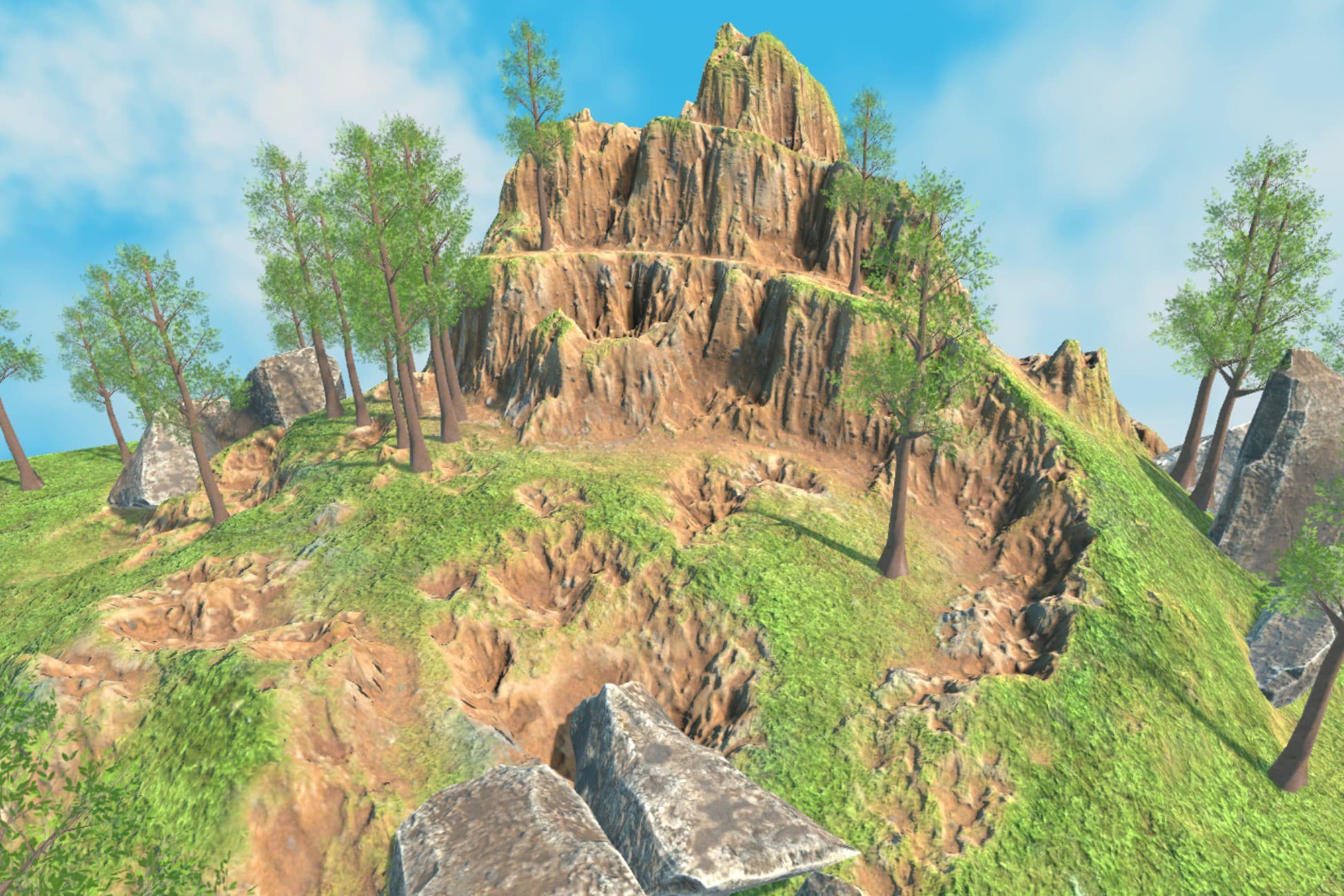 Mountain Terrain, Rocks and Tree