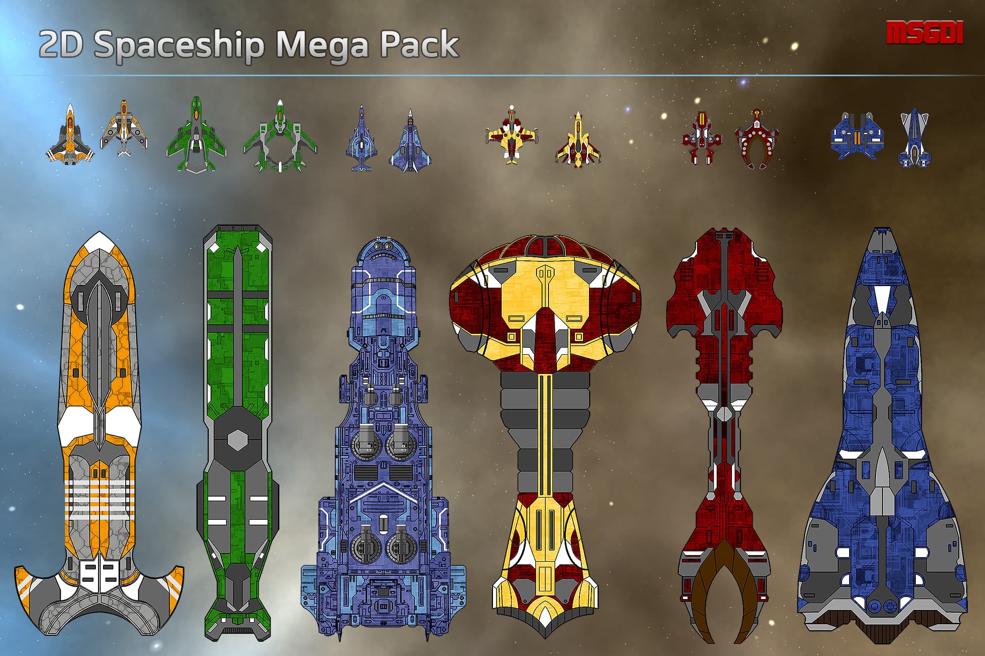 2D Spaceship Mega Pack