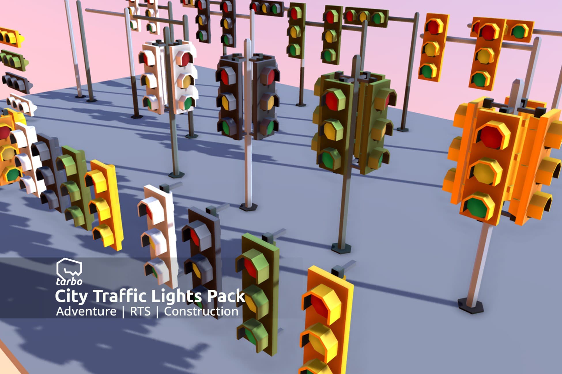 City Traffic Lights Pack [FREE] - Low Poly 3D Art