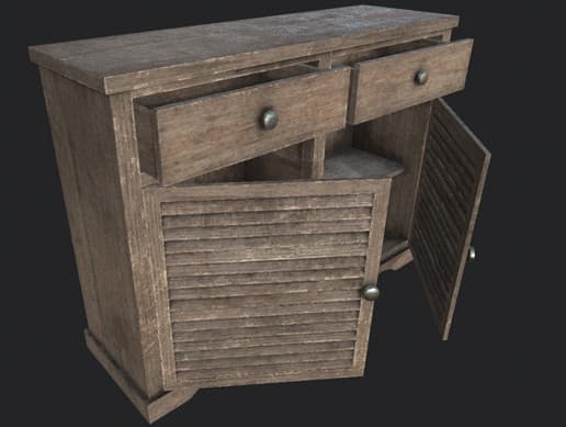 Old Wooden Cabinet 1 PBR