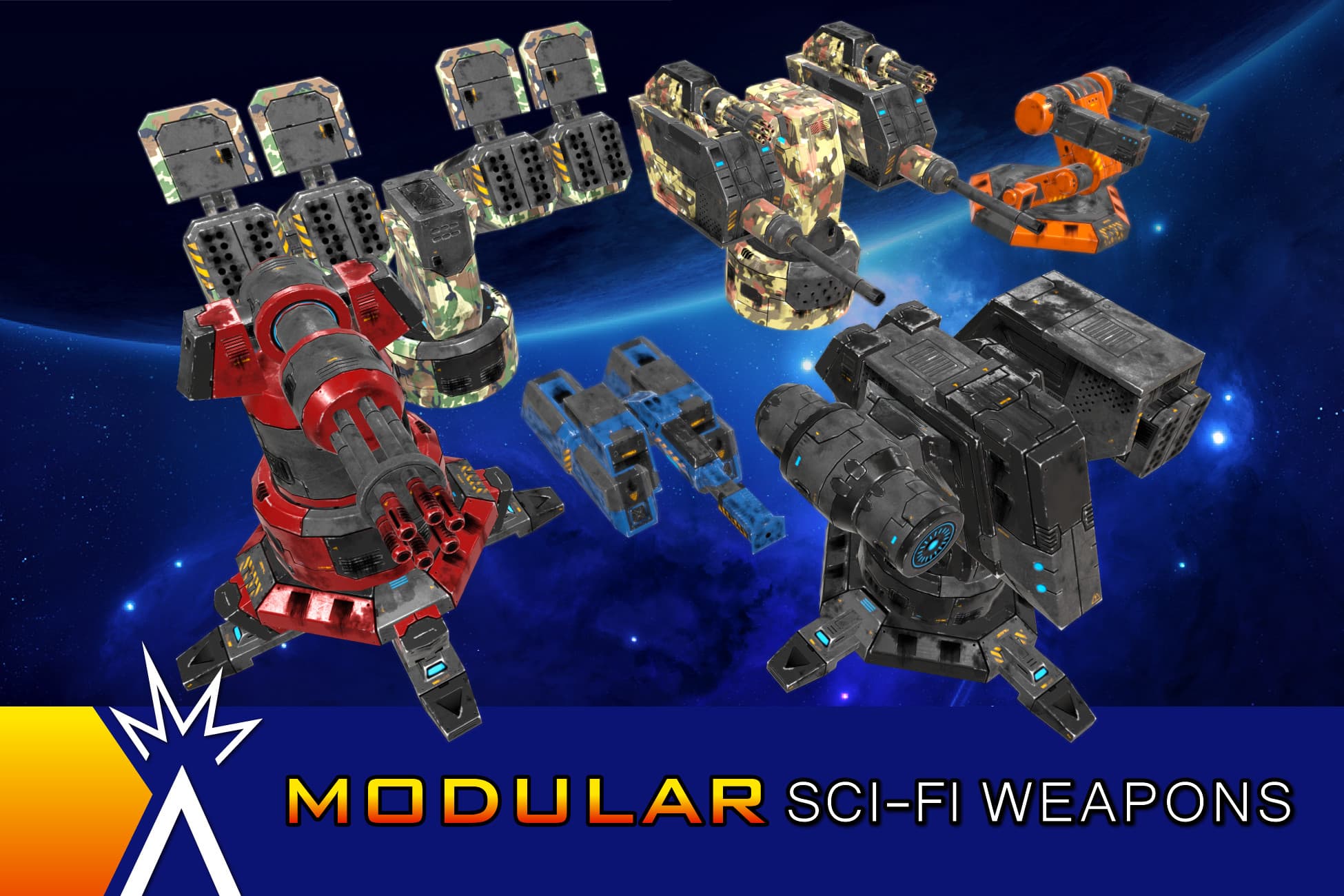 Sci-Fi Modular Weapons and Turrets