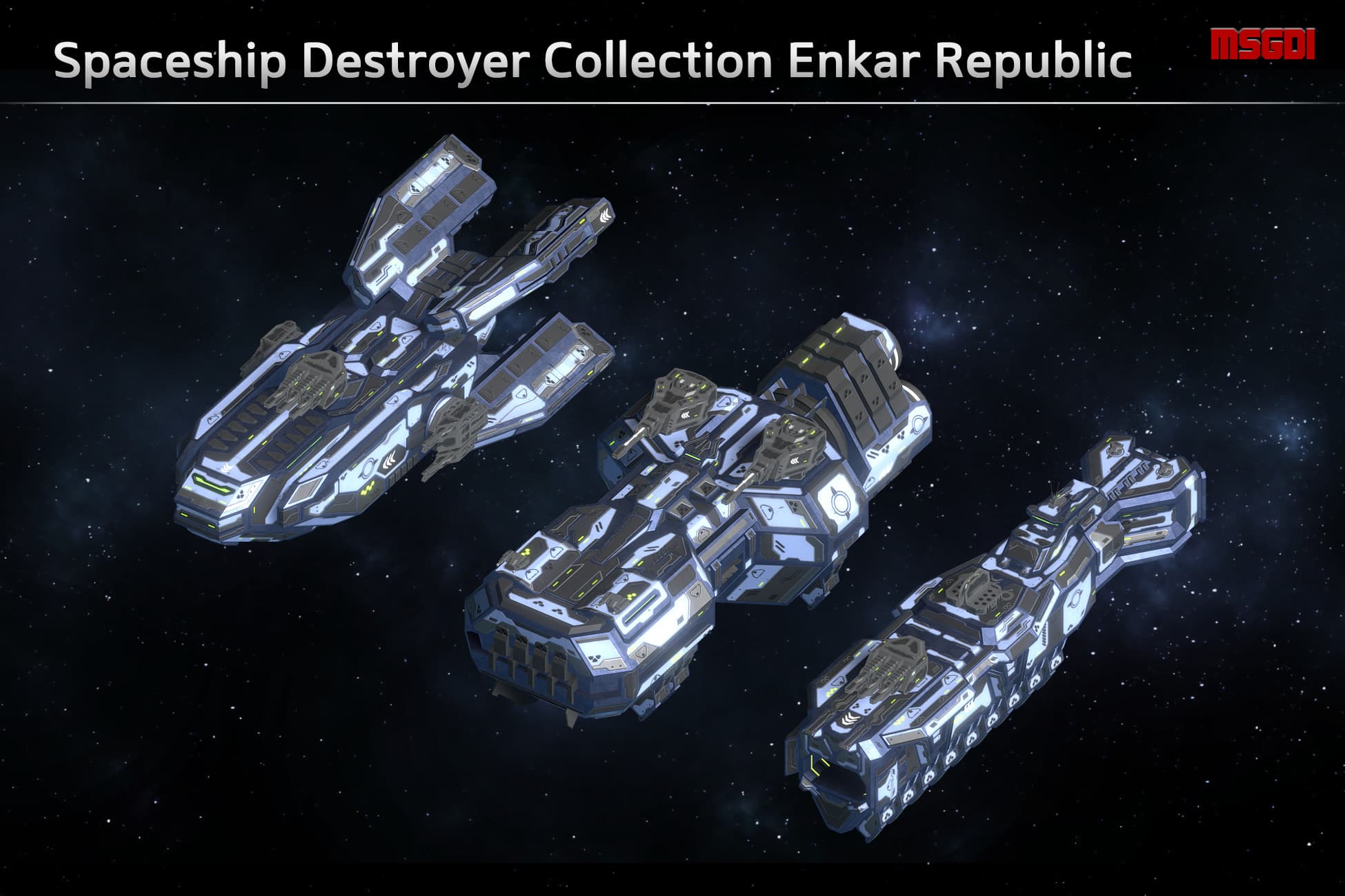 Spaceship Destroyer Collection Enkar Republic