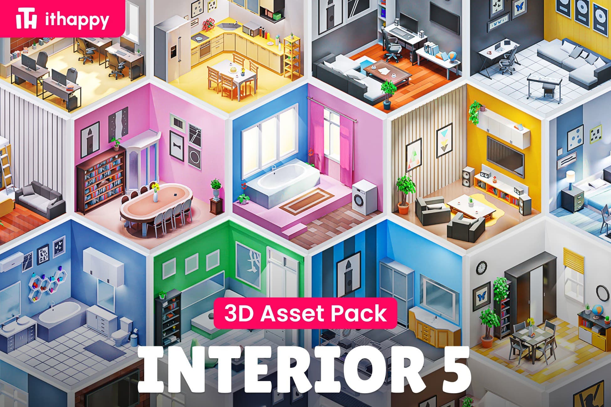 Interior 5 - Low Poly 3D Models Pack