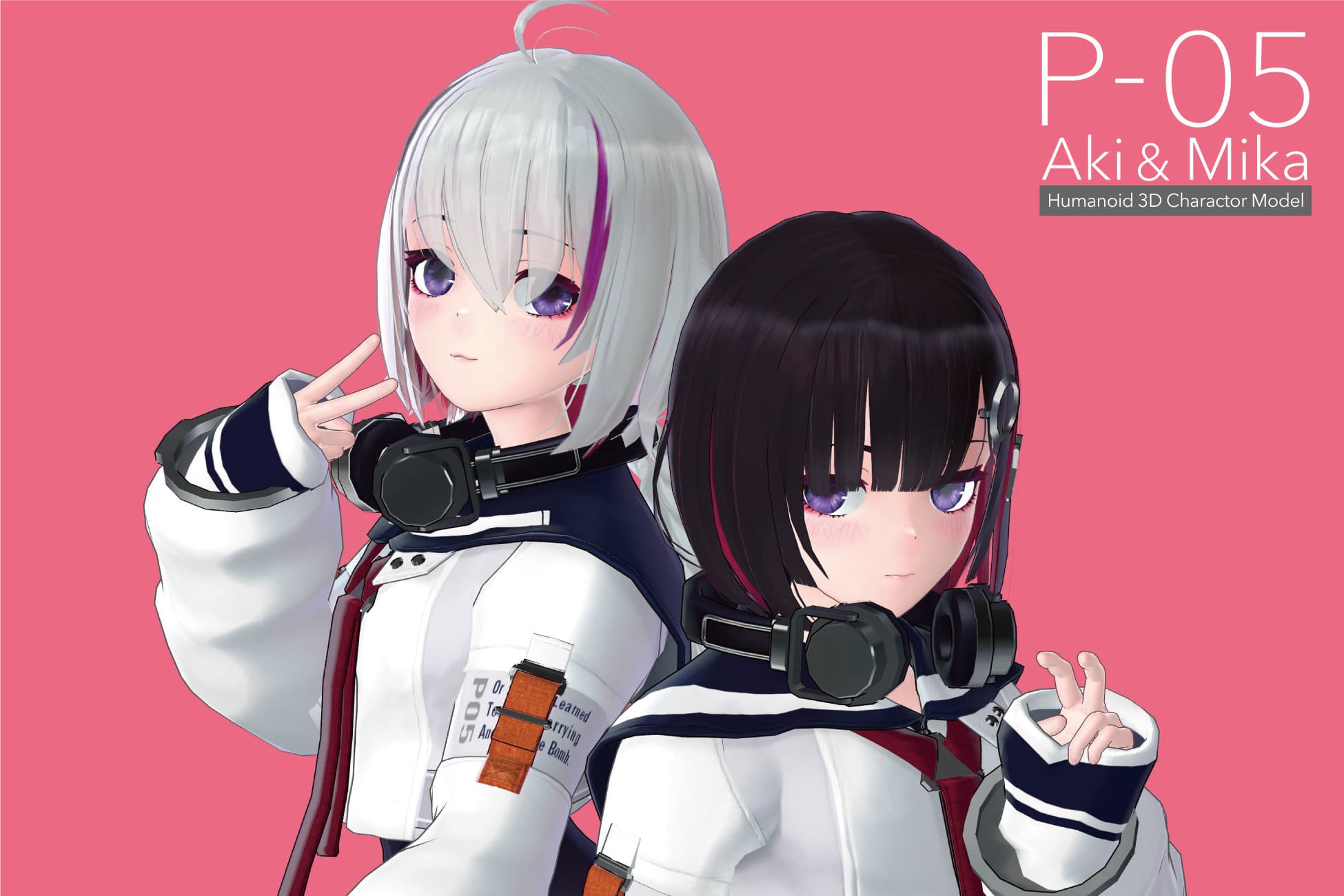 Humanoid 3D Charactor_P05_Aki & Mika