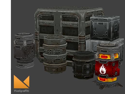 Scifi Crates and Barrels Pack