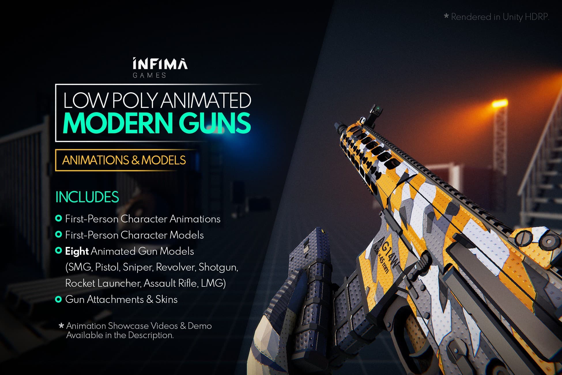 Low Poly Animated - Modern Guns Pack (Built-in)