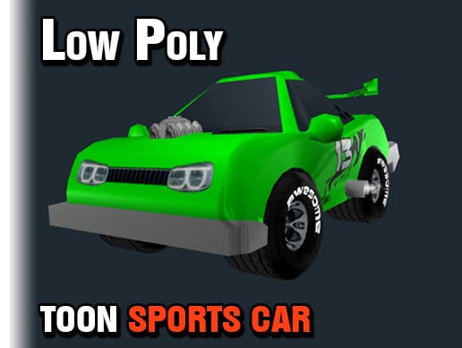 Toon Race Car - Low Poly