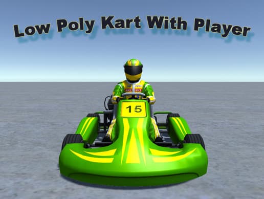 Low Poly Kart With Player 4