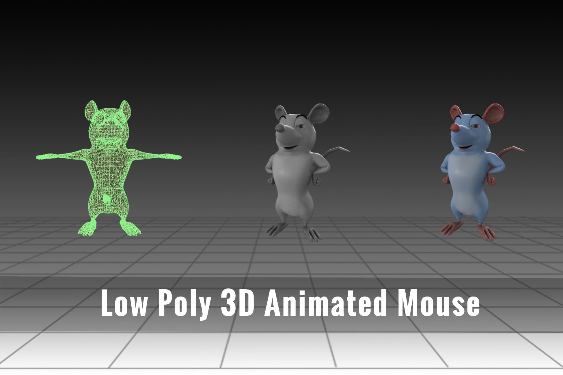 Low Poly 3D Animated Mouse