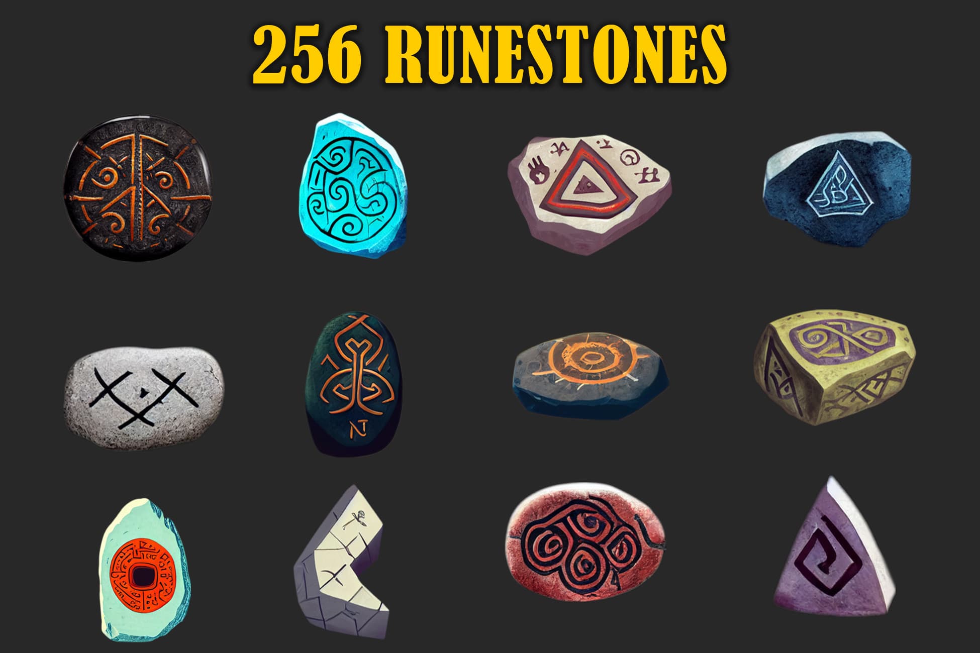 256 Stylized Runestones