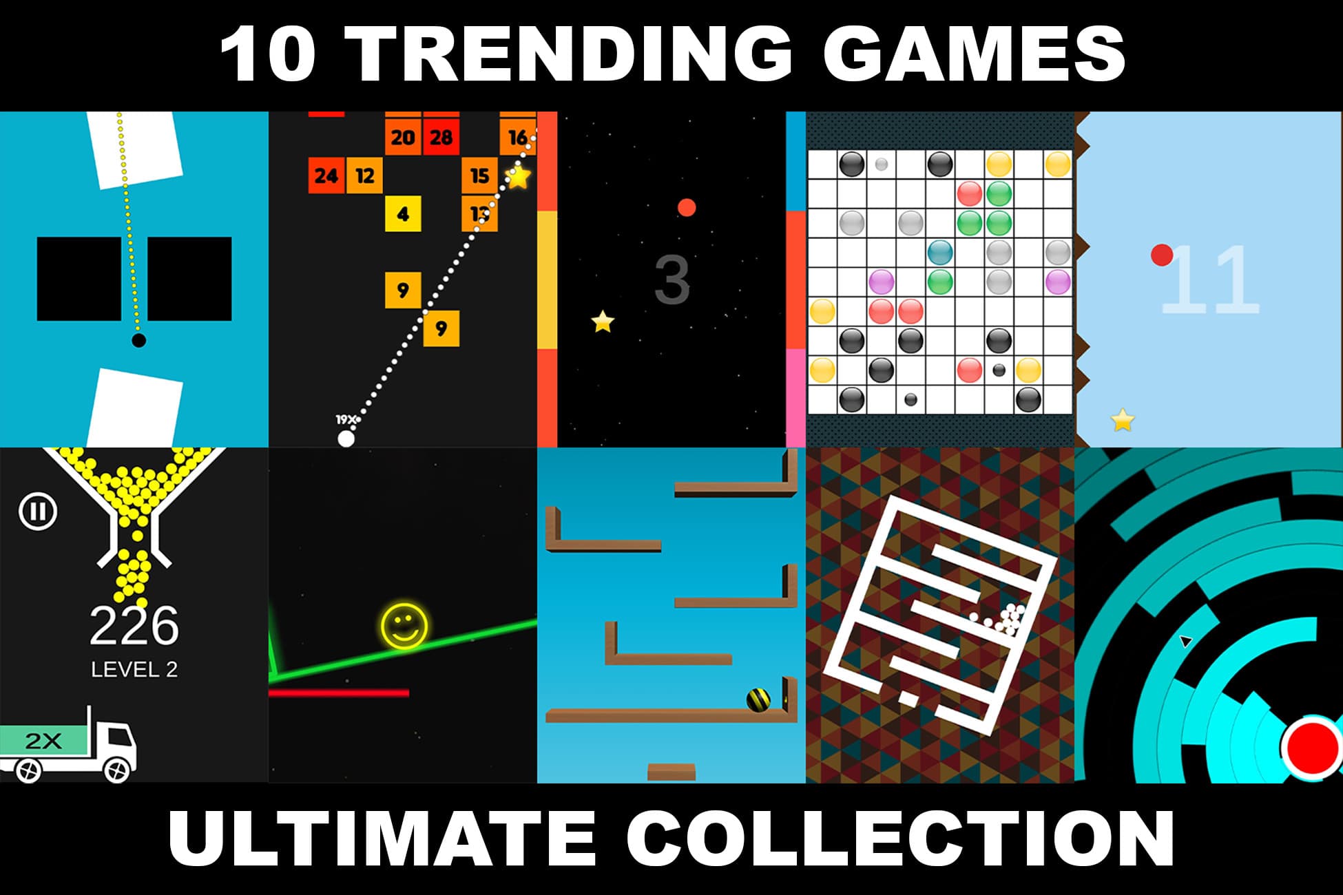 10 Trending Hyper-Casual Games Bundle