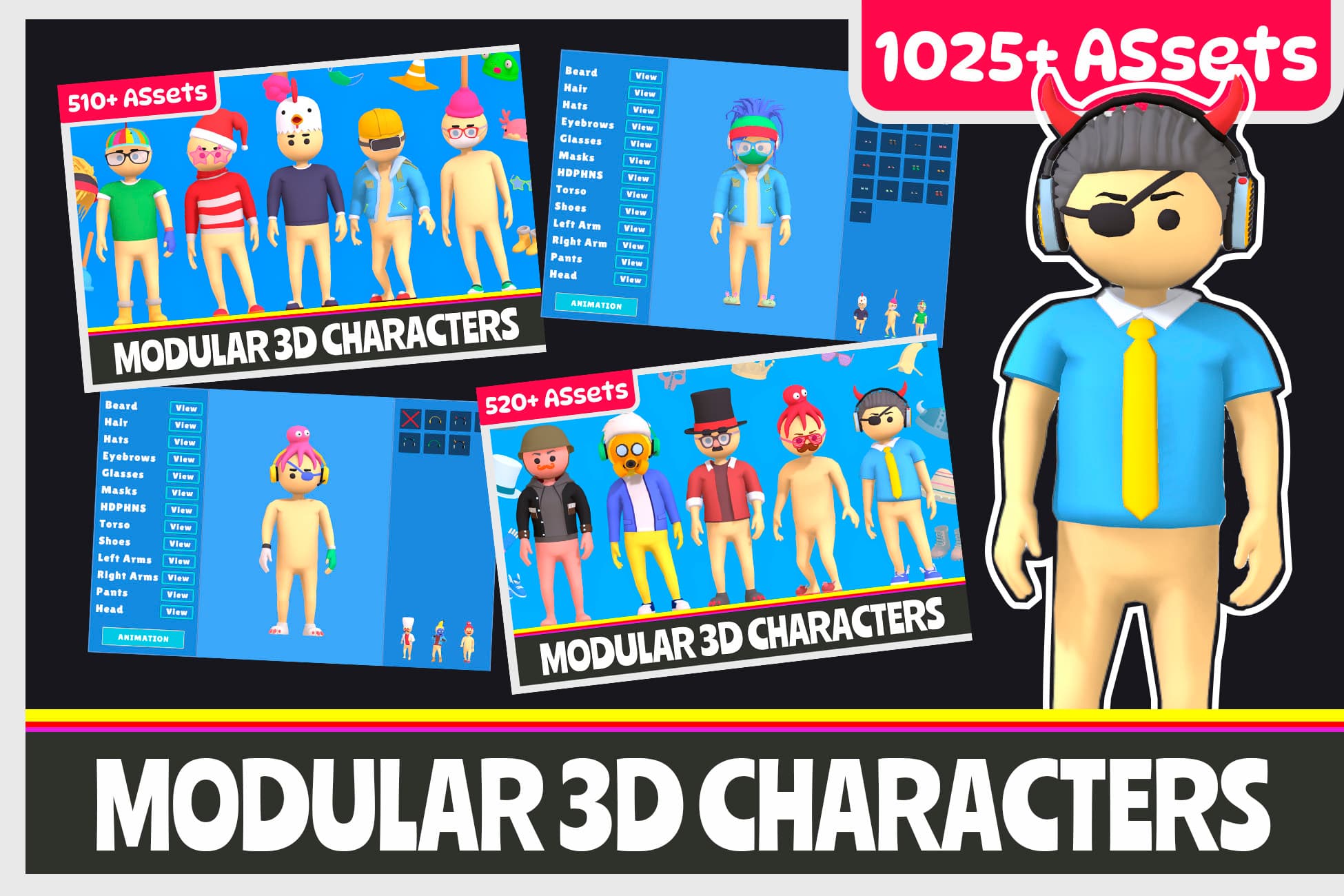 Modular 3D Characters