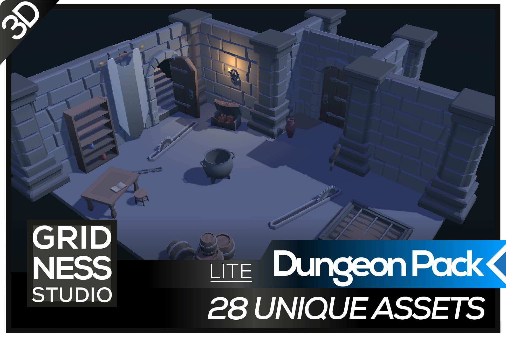 Lite Dungeon Pack - Low Poly 3D Art by Gridness