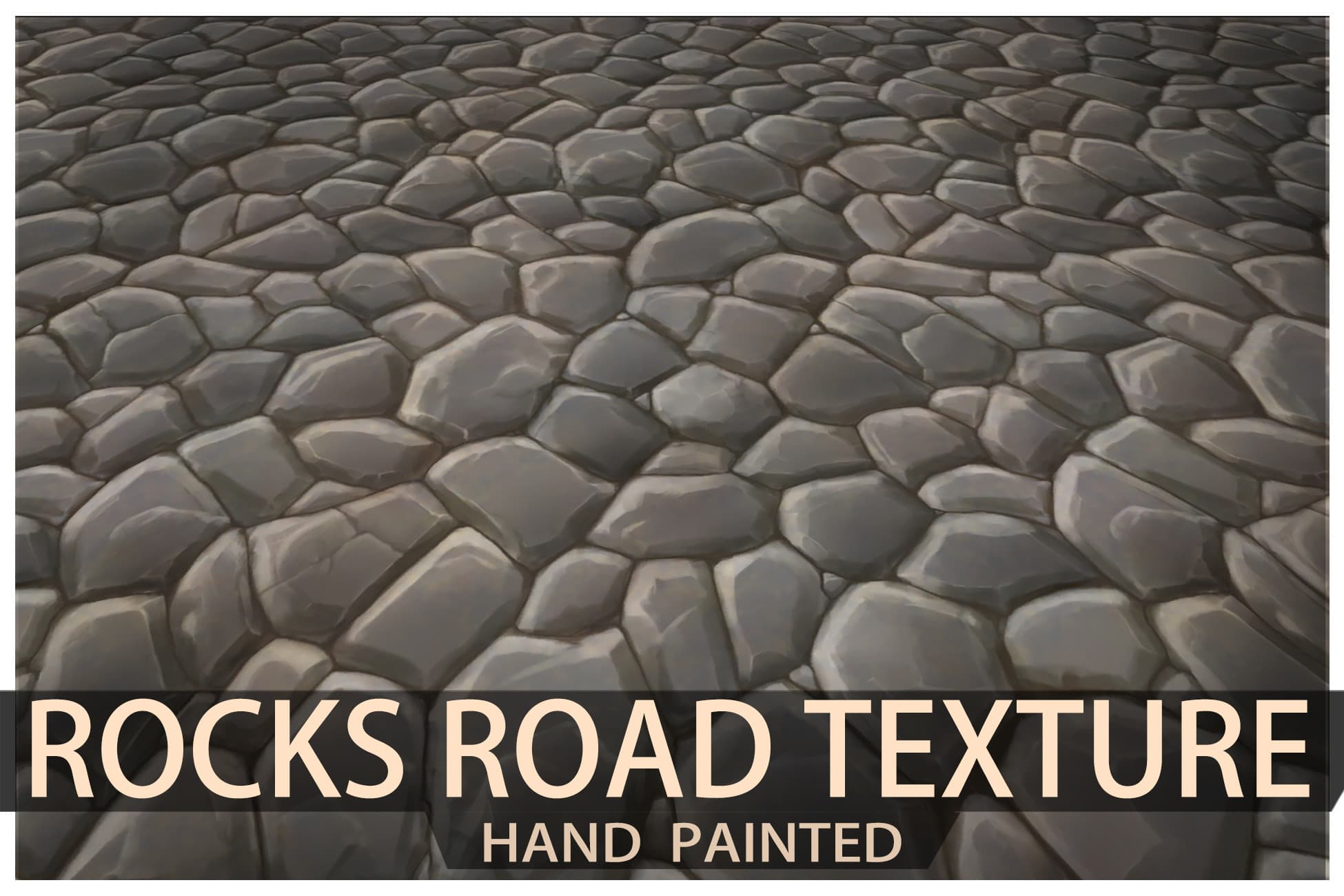 Hand Painted Rocks-Road Texture