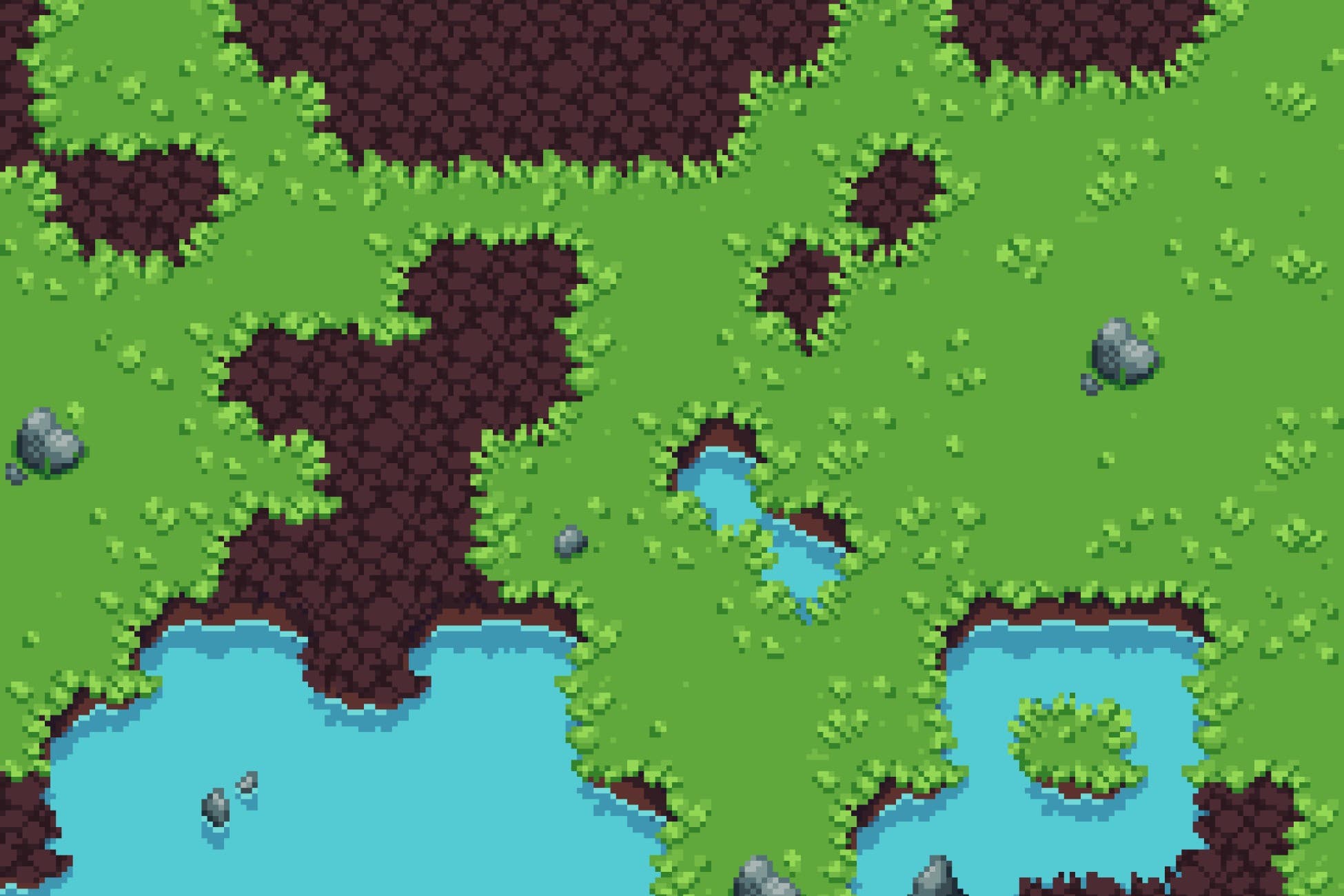 2D Topdown Grassland Pixelart Tileset