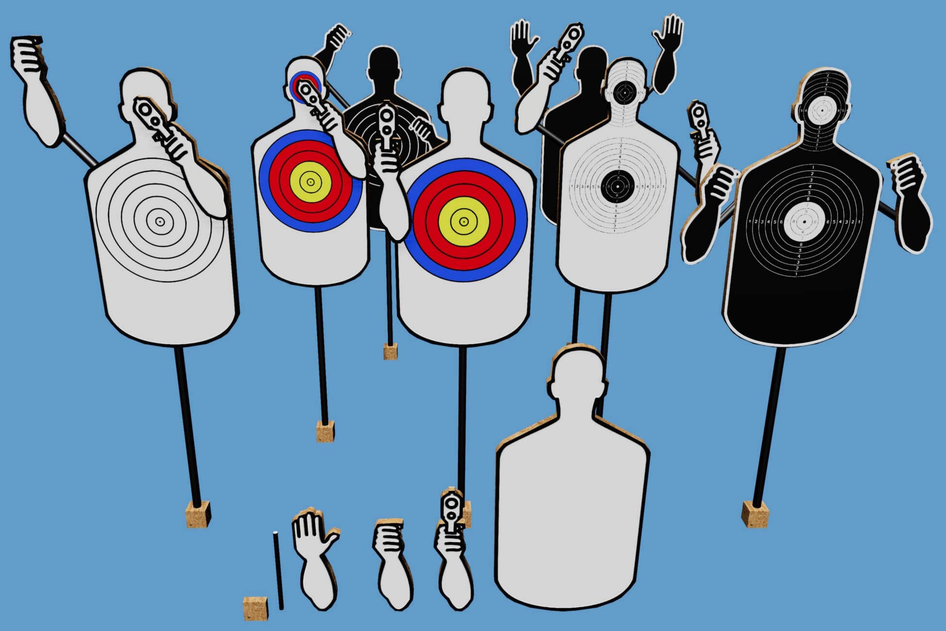 Shooting Range Low Poly Modular Targets