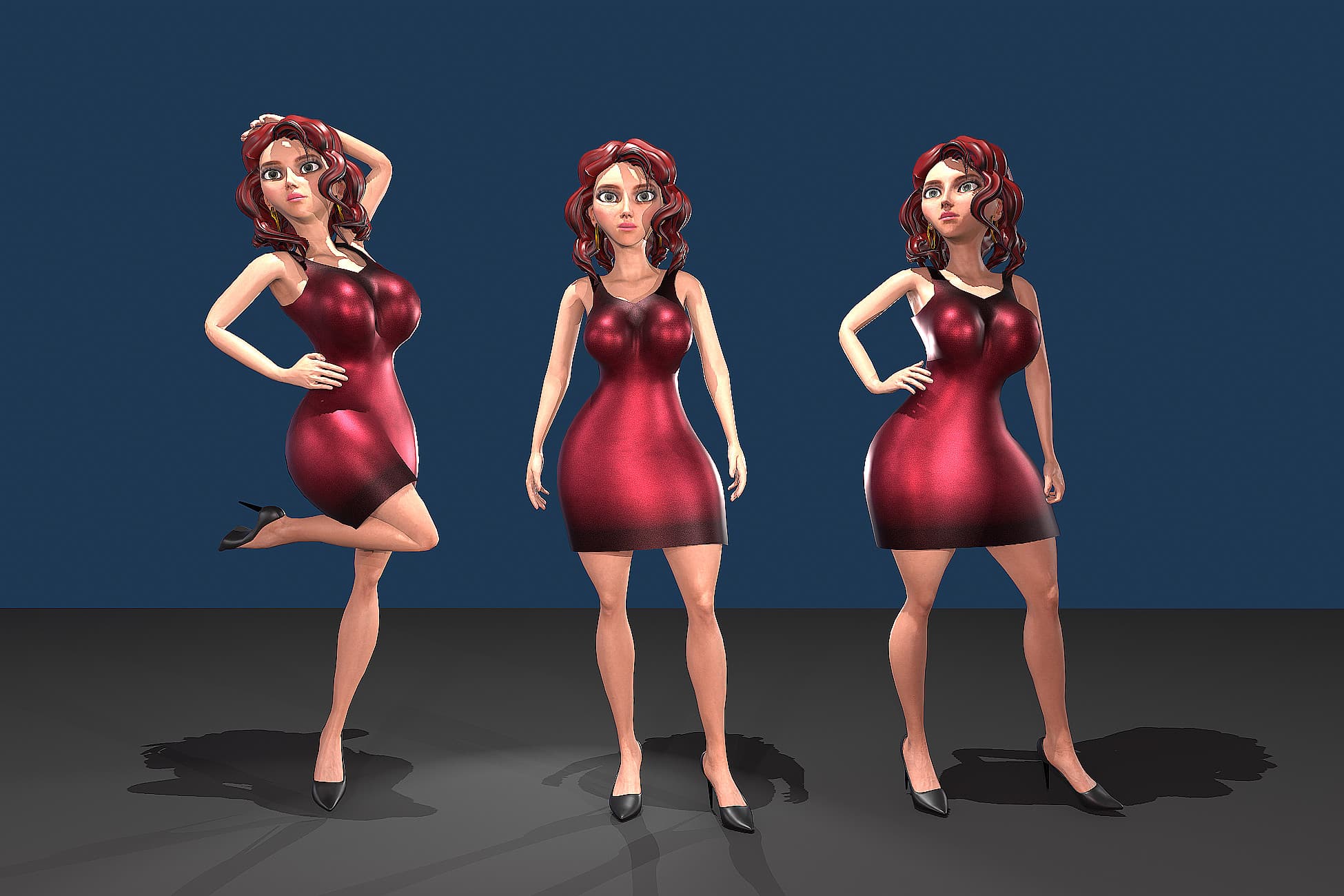 Pretty woman cartoon character