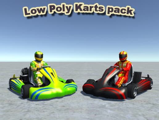 2 Low Poly Karts With Player Pack 16