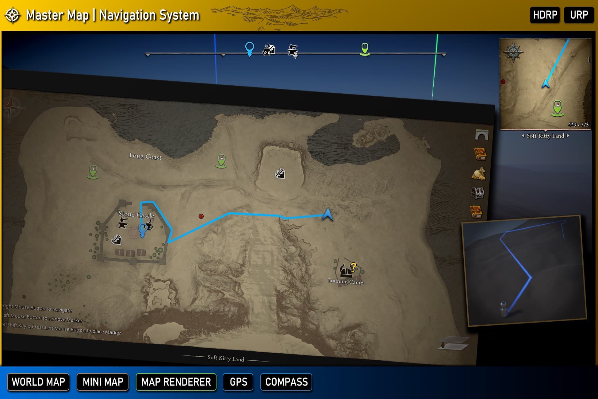 Master Map|Navigation System - MapRenderer,MiniMap,WorldMap,GPS