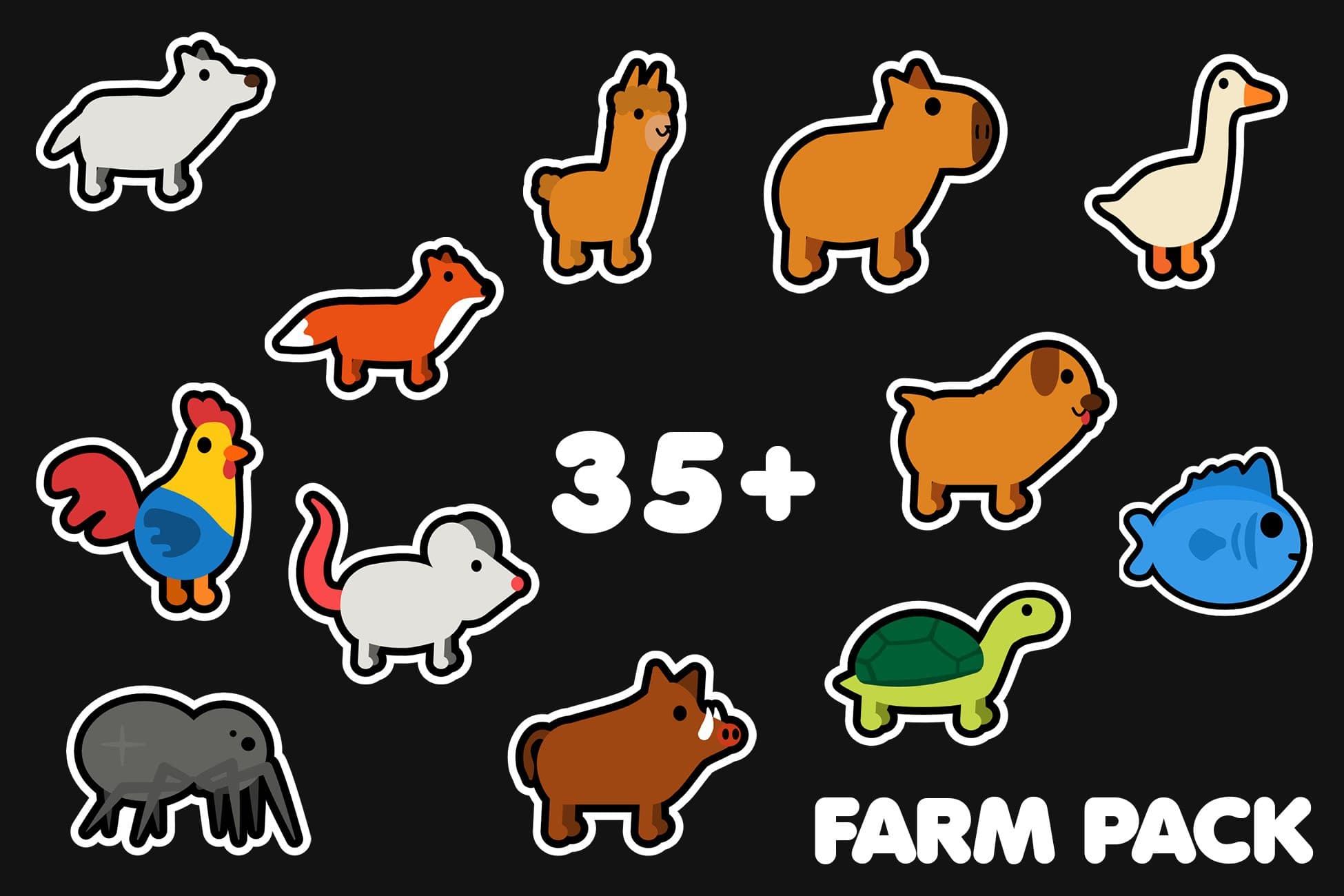 Animals Sticker Style - Farm Pack