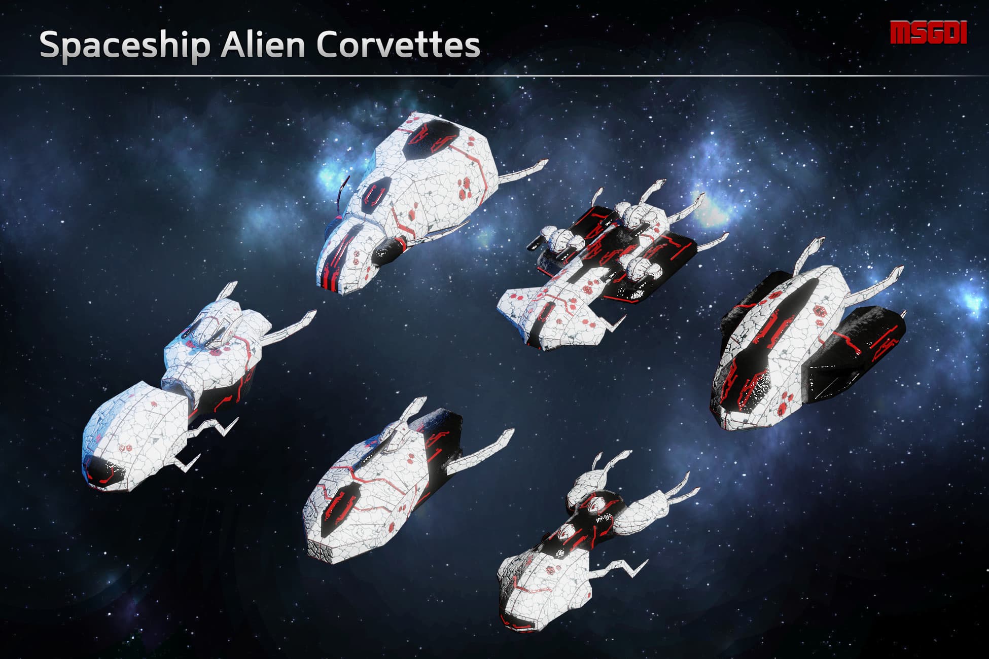 Spaceship Alien Corvettes