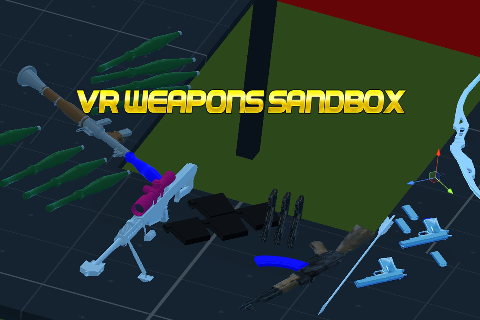 Virtual reality - Weapons room sandbox- Survival game template - XR Toolkit