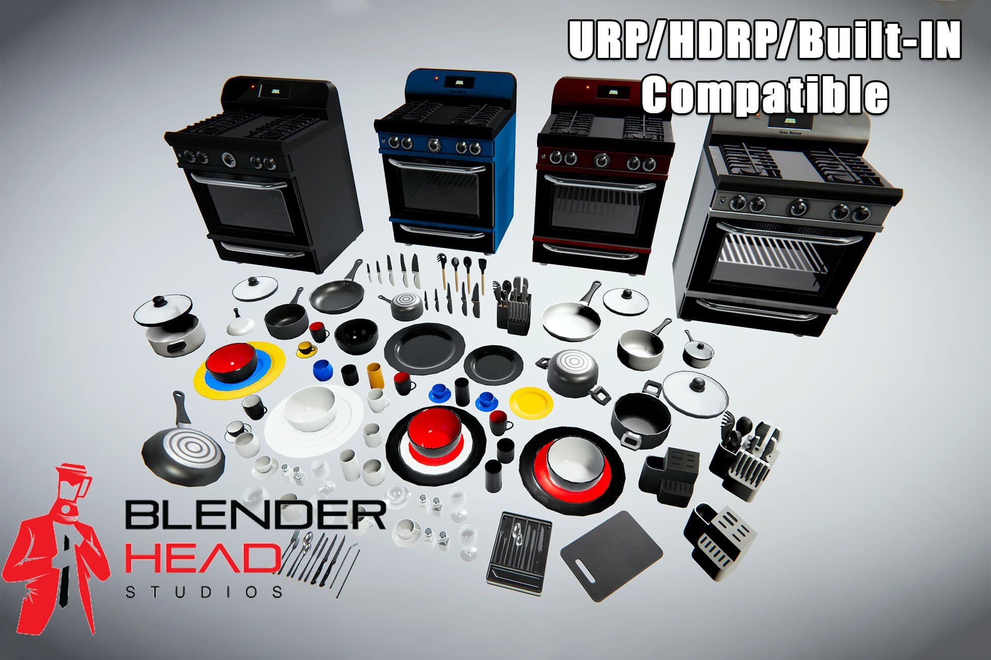 Kitchenware Complete Set 3D Asset Pack URP/HDRP/Built-In Supported - BHS