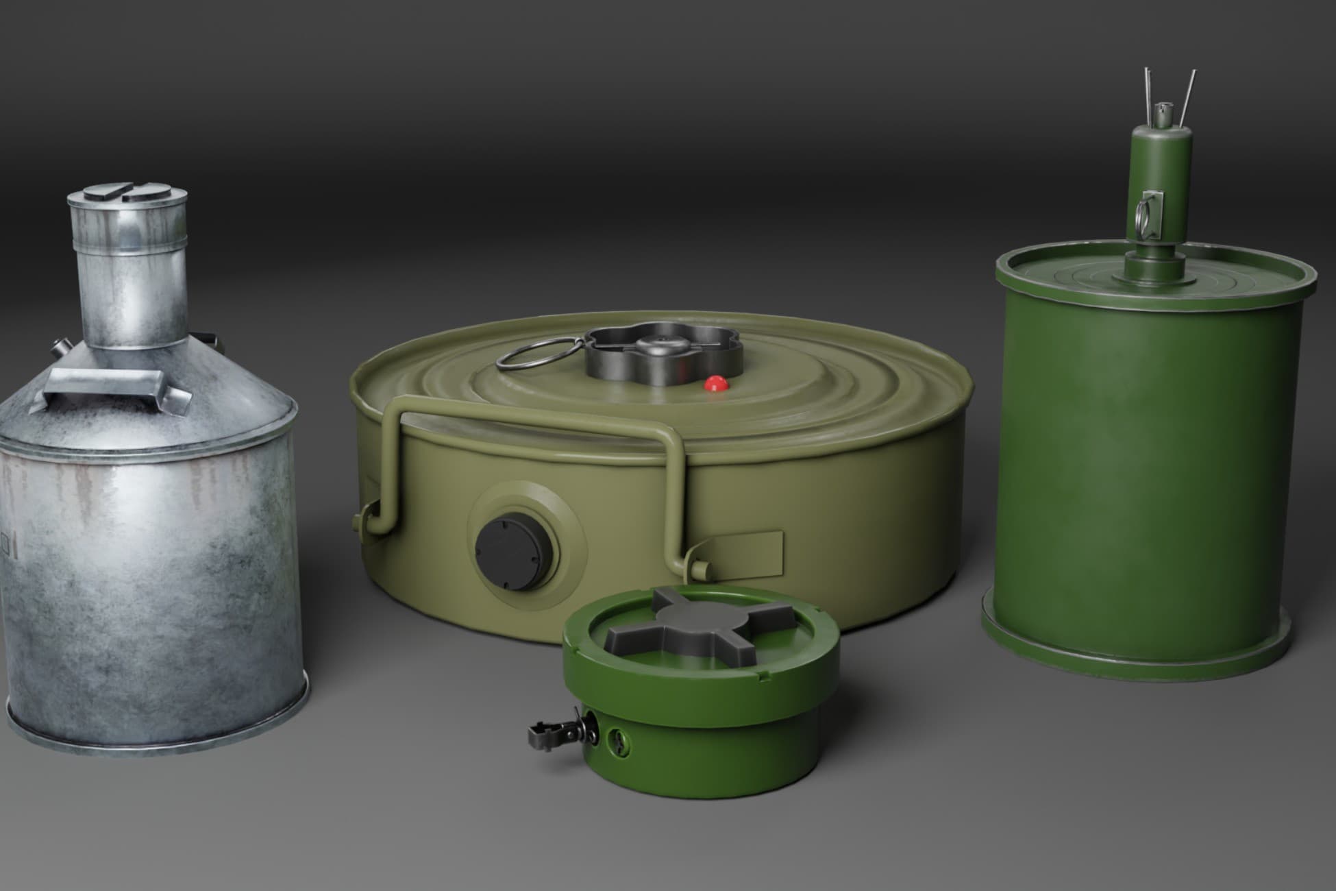 Land Mines Low Poly 3d Model Pack