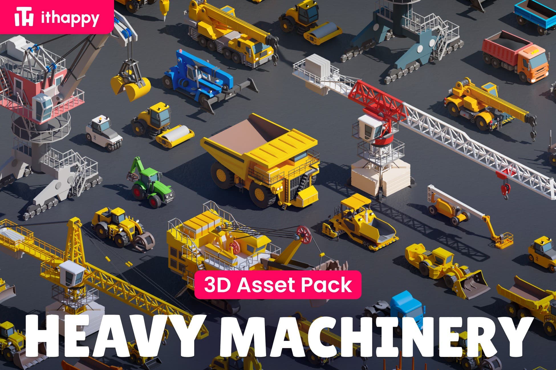 Heavy Machinery - Low Poly 3D Models Pack