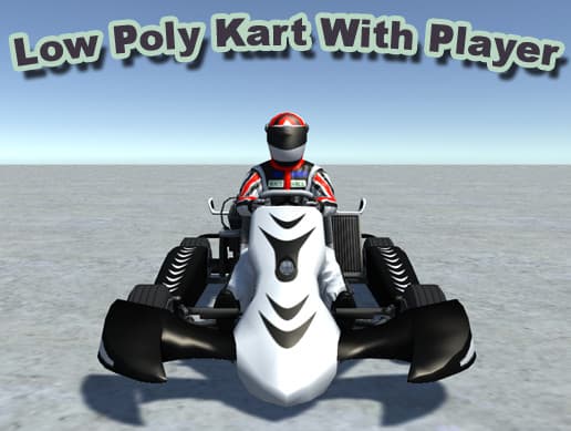 Low Poly Kart With Player 15