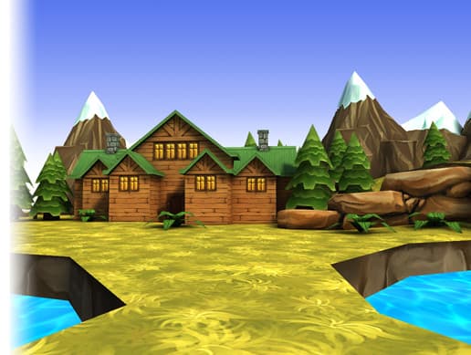 Stylized Mountain Cottage & Environment