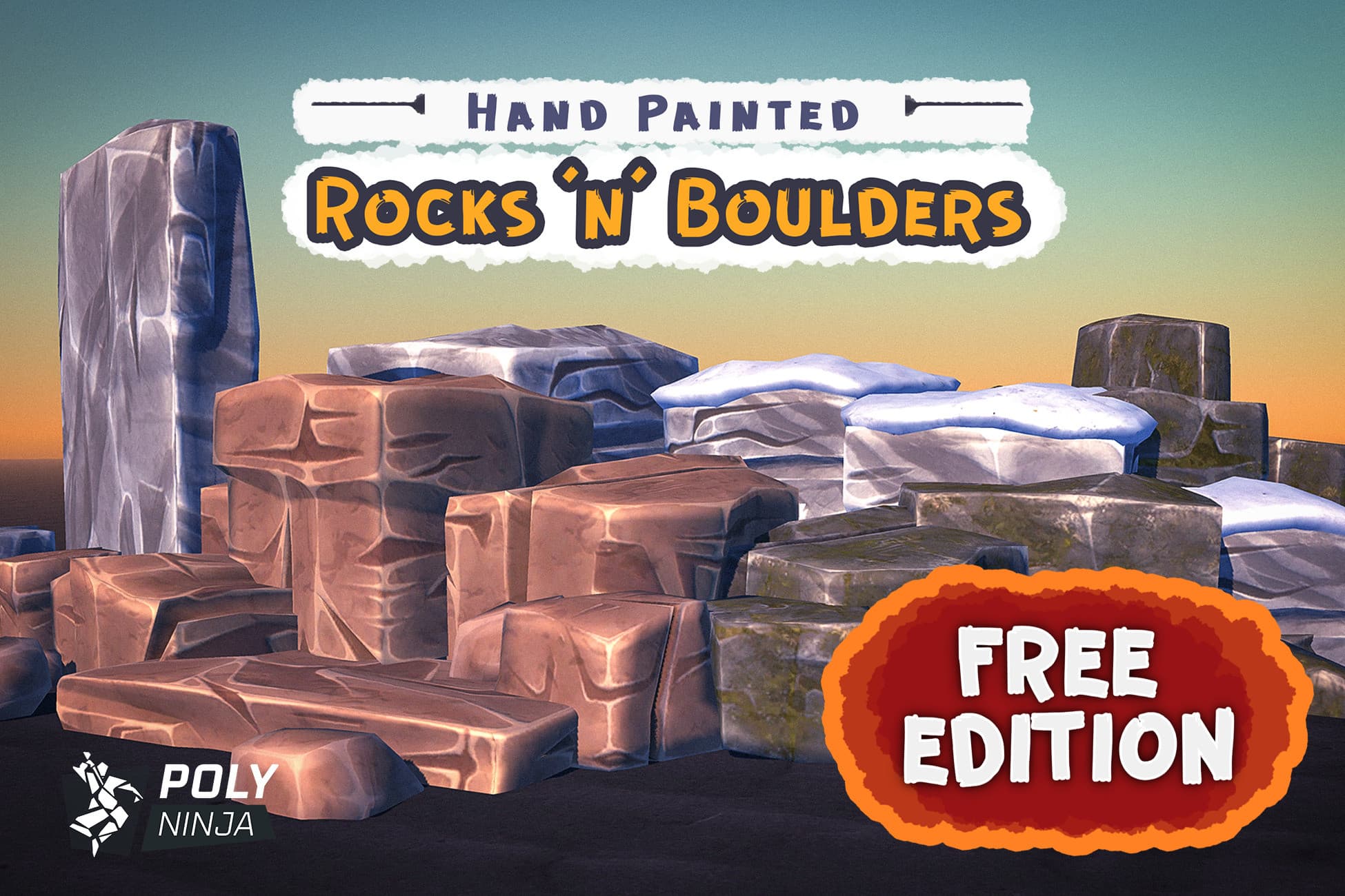 Free Hand Painted Rocks 'N' Boulders