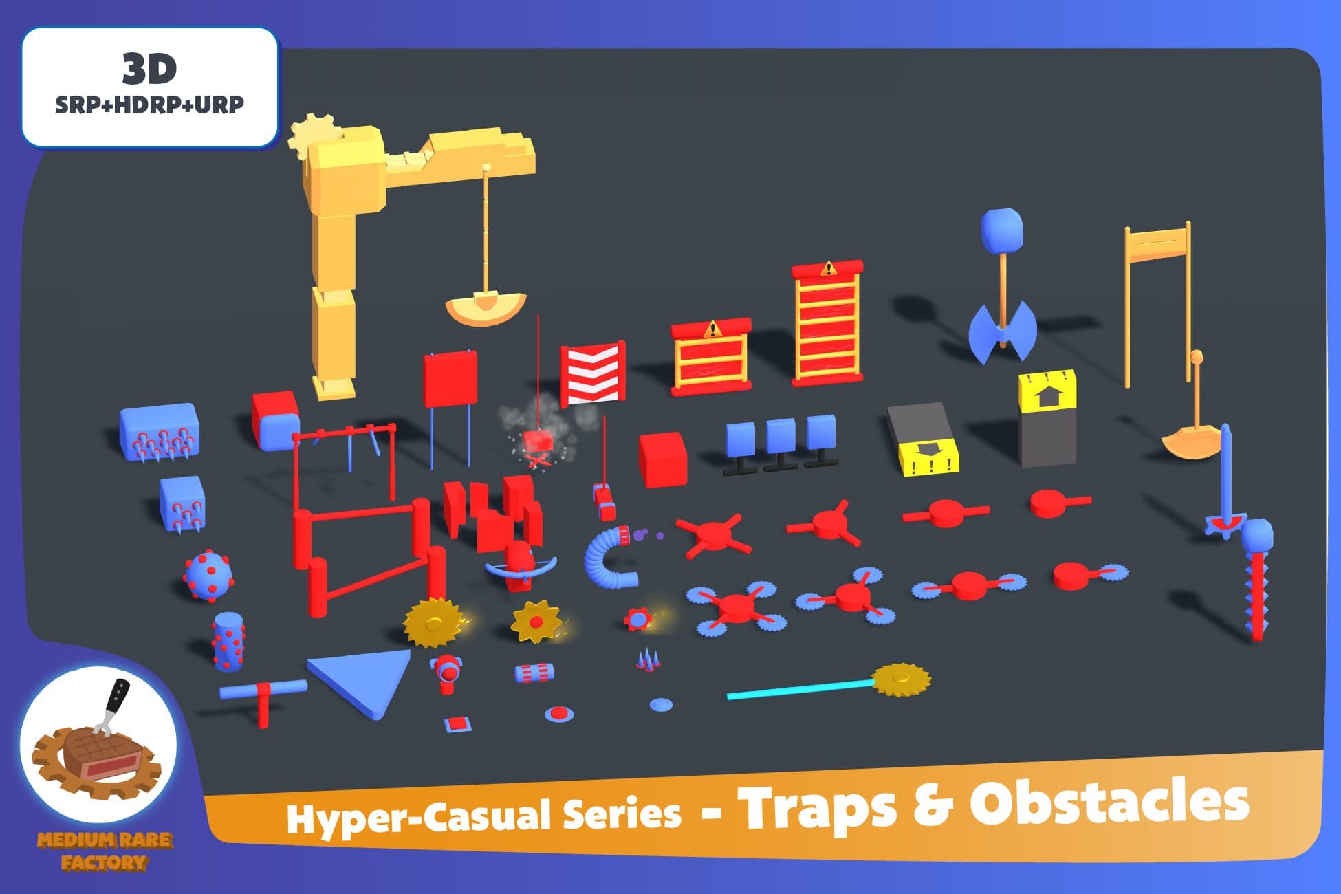 Hyper-Casual - 3D Animated Traps & Obstacles + VFX