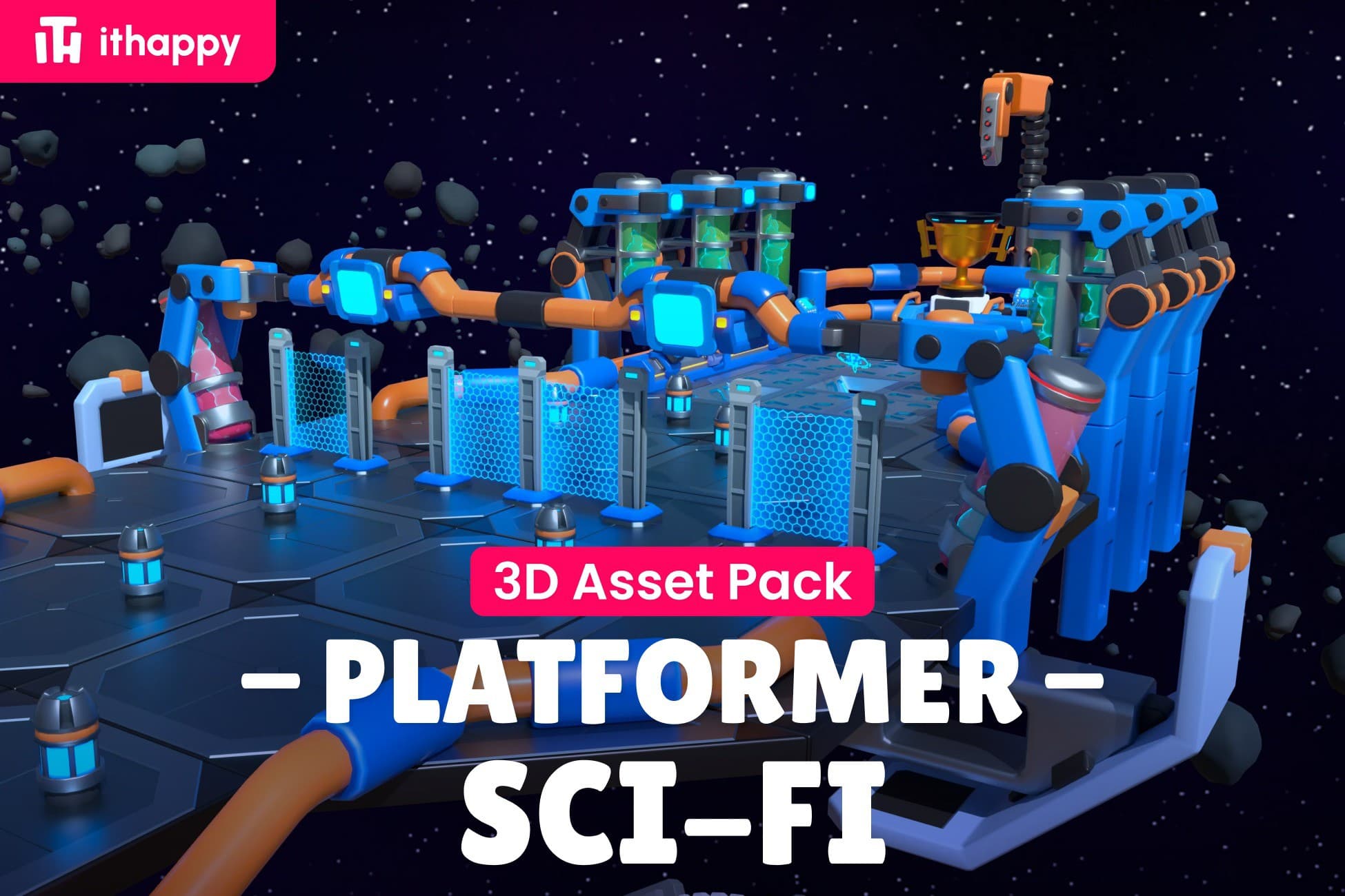 Platformer 14 Sci-Fi - Low Poly 3D Models Pack