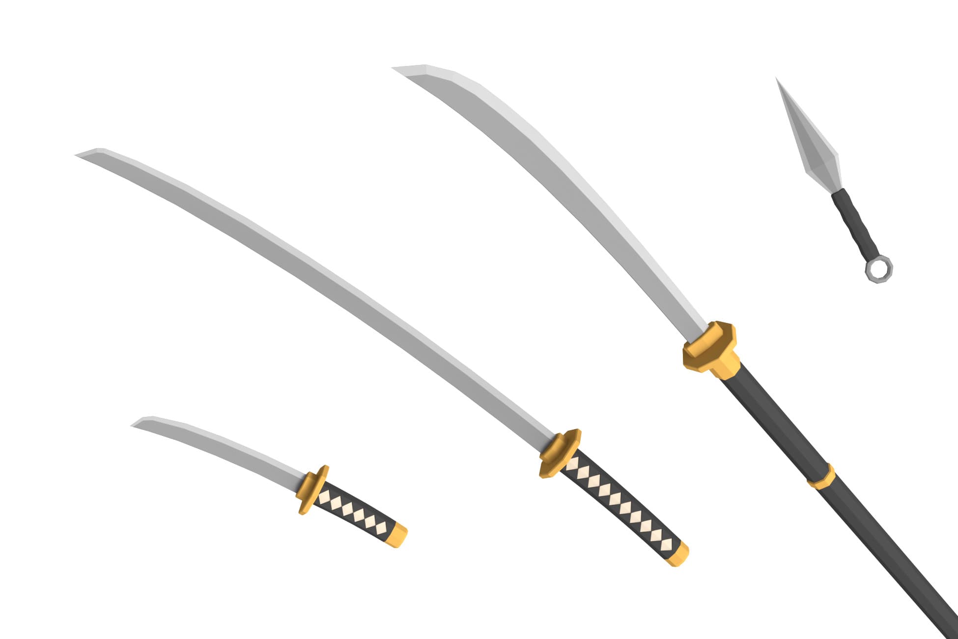 Low Poly Samurai Warrior Weapons Pack