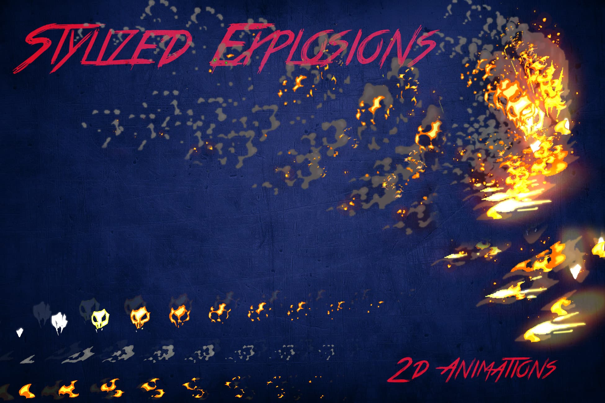 2D Explosions for Old | Classic | Platform | Shooter Games.