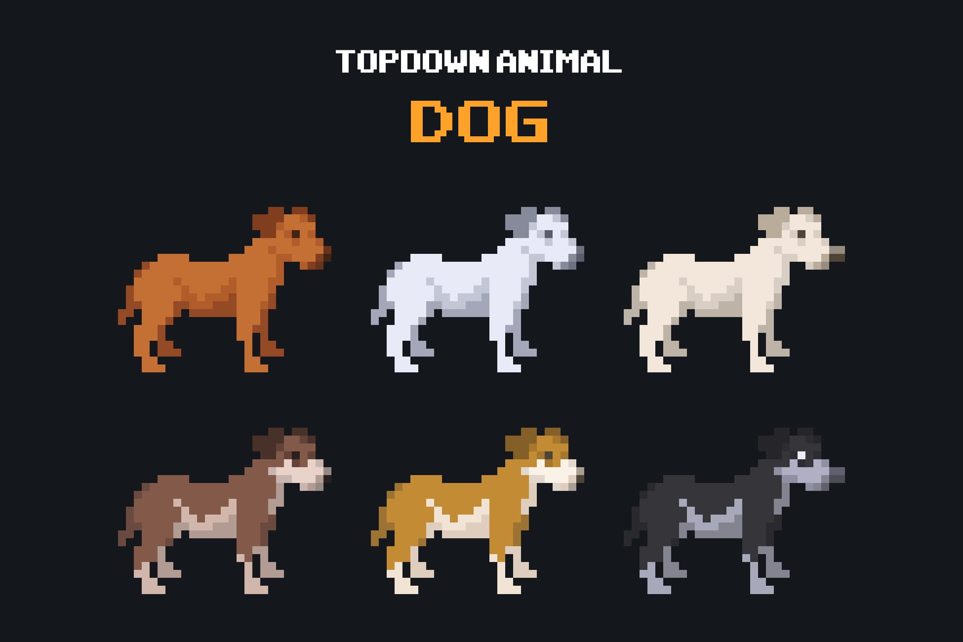 Dog - Top Down Pixel Art Animal