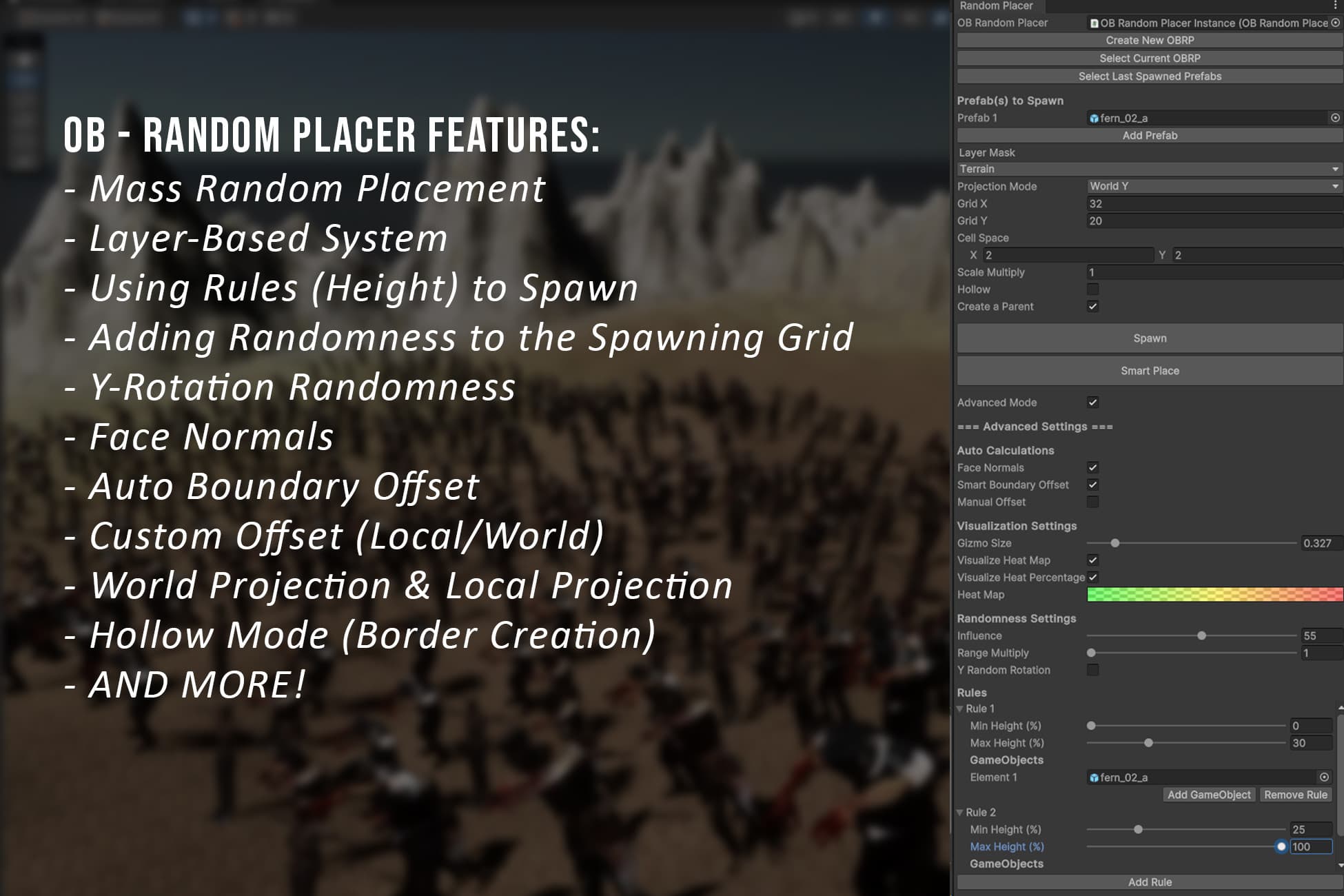 OB - Random Placer (Mass & Grid Placement)