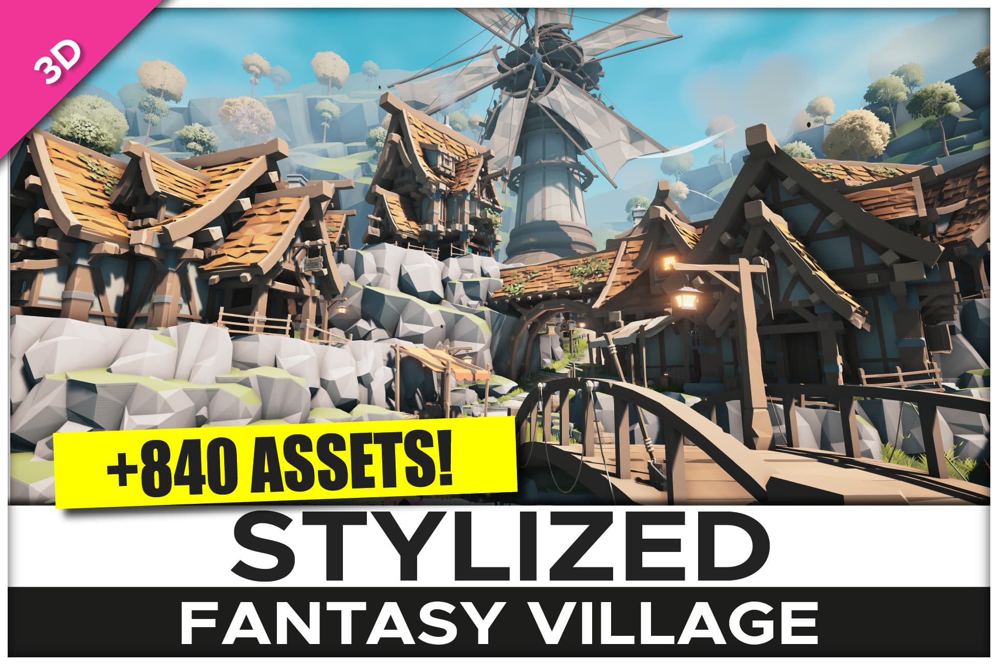 STYLIZED Fantasy Village - Low Poly 3D Art