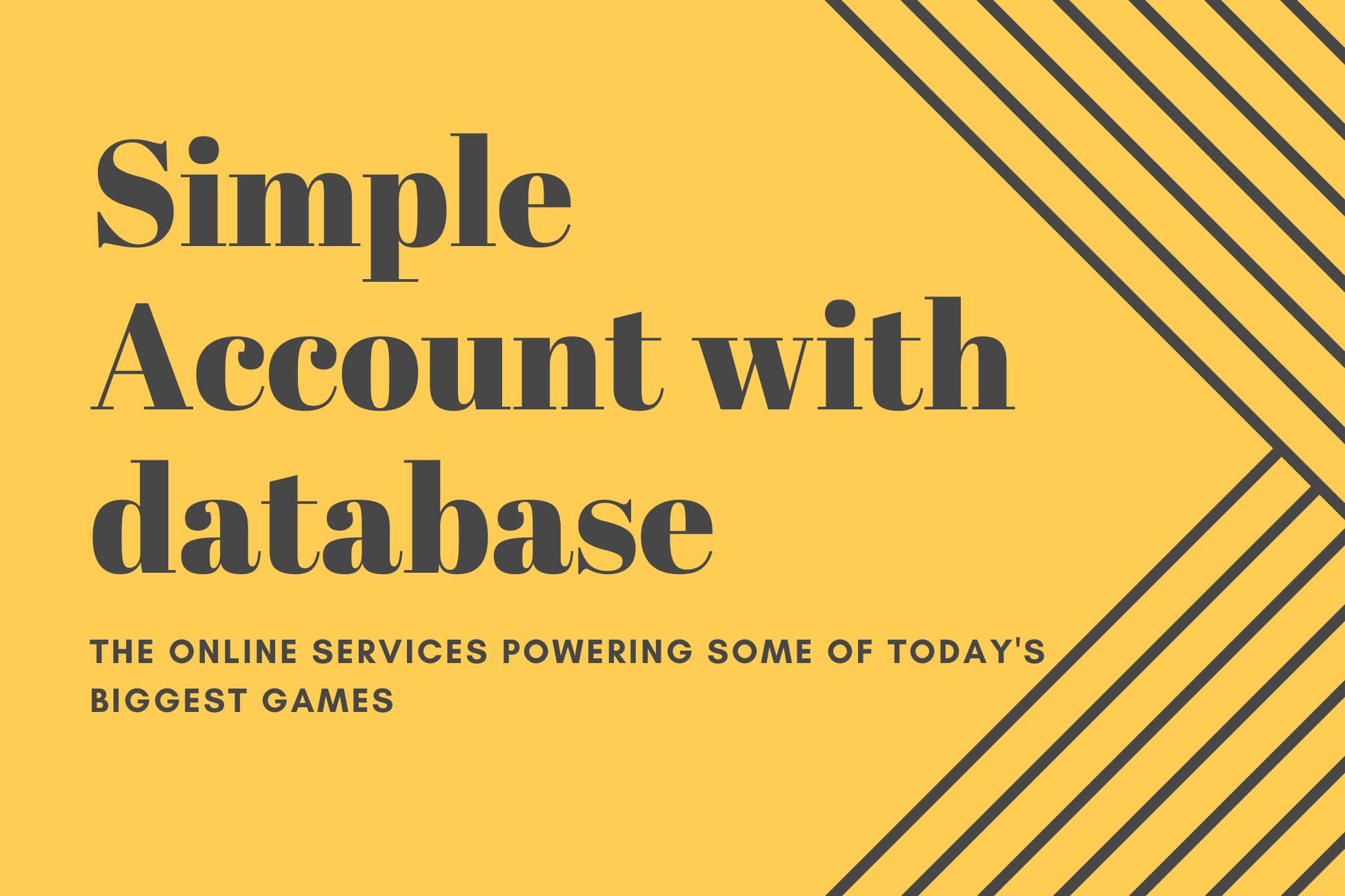 Simple Account with Database