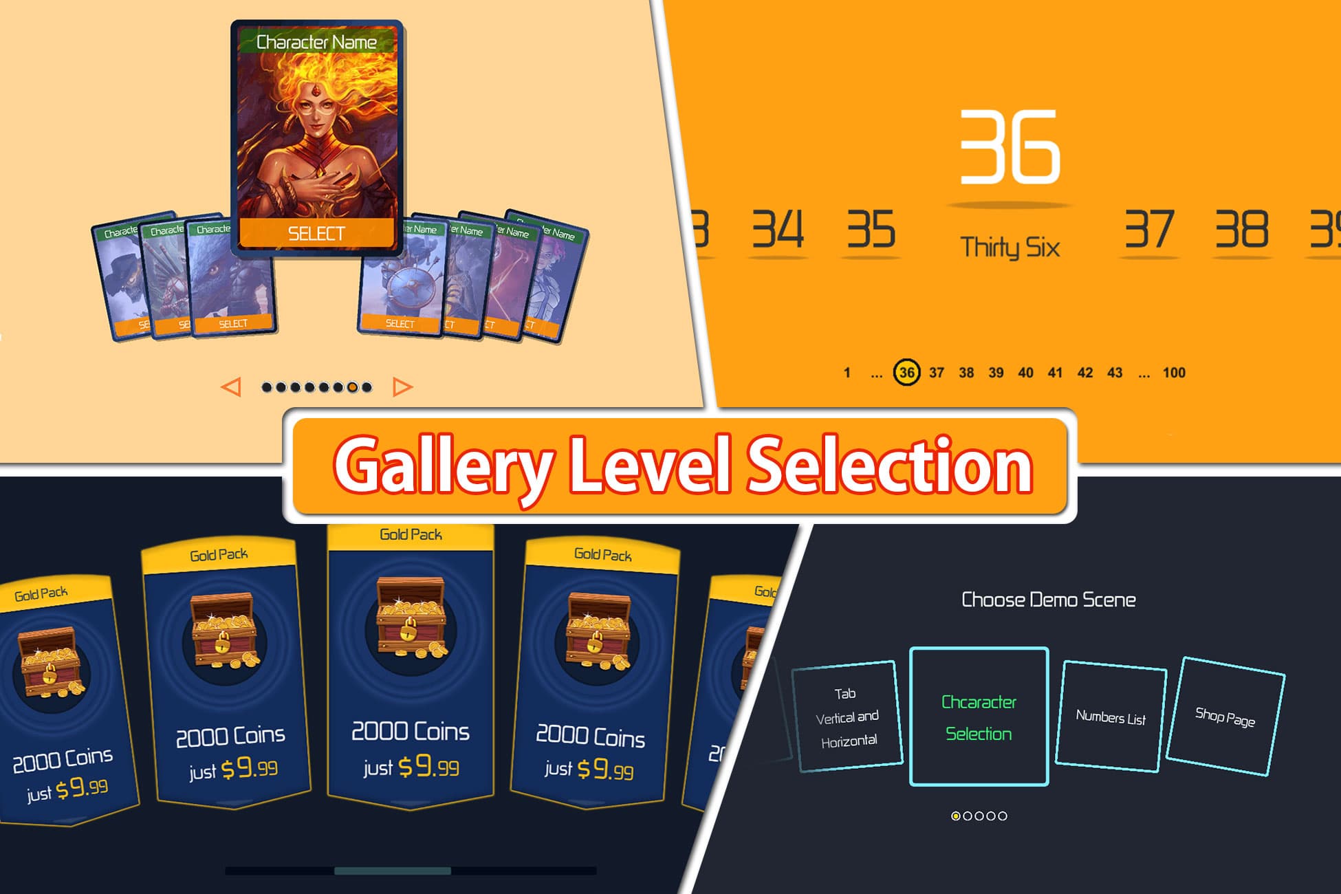 Gallery Level Selection - Pagination and Scroll-Snap Menu