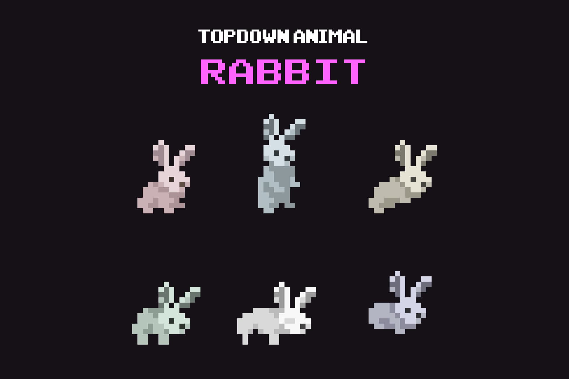 Rabbit - Top Down Pixel Art Animal A downloadable asset pack