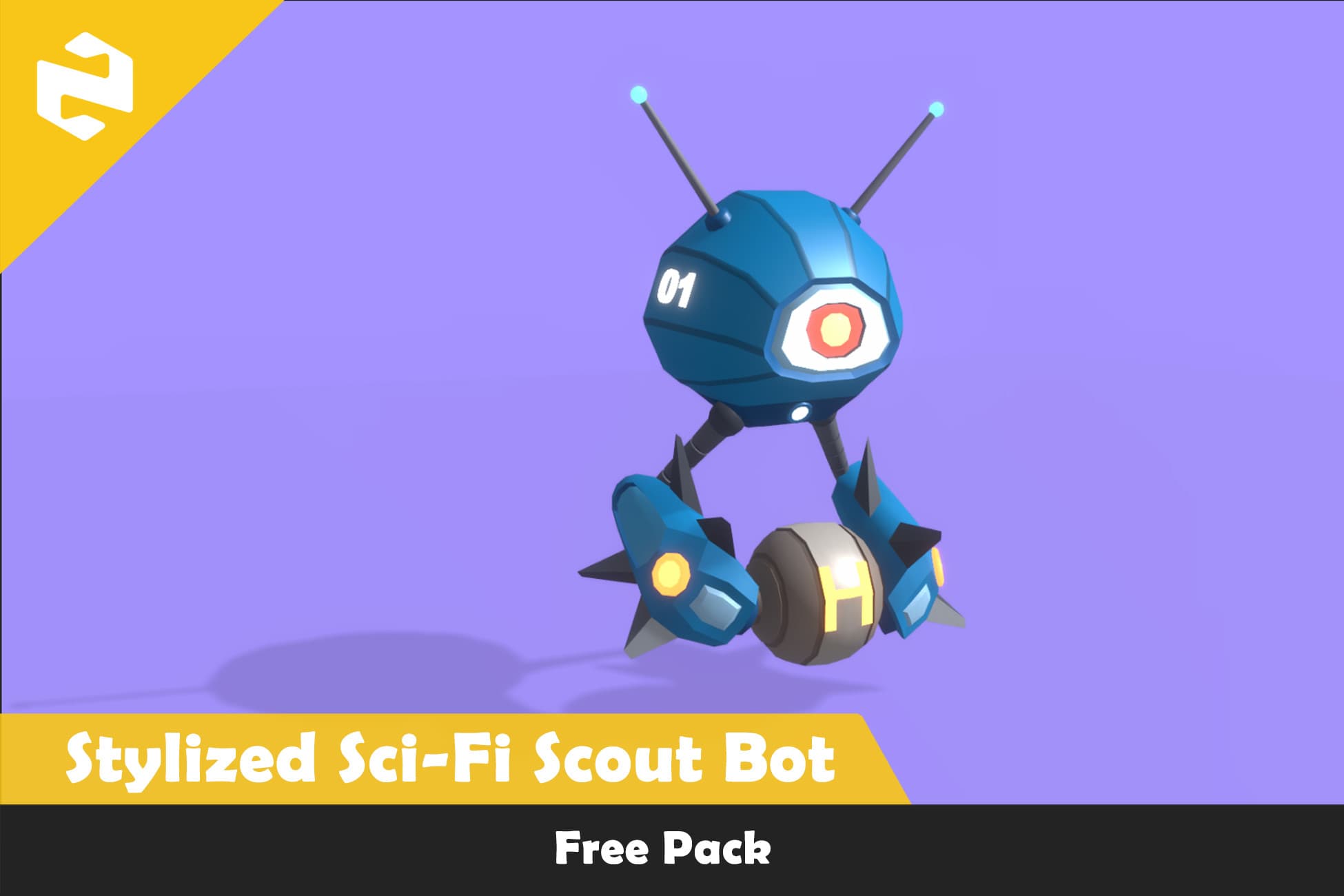 Free Stylized Sci-Fi Scout Bot