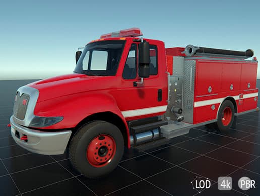 Low-poly Fire Truck